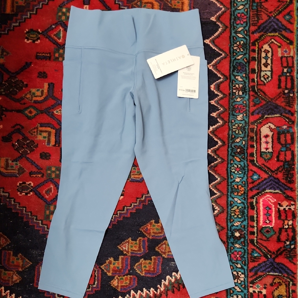 NWT Large Athleta Light Blue High-Rise Cropped Leggings